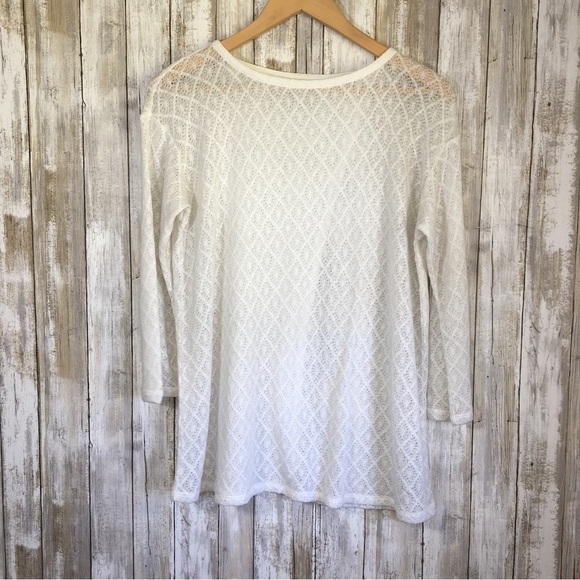 J. Jill Tops - J. Jill White Knit Open Back Blouse
